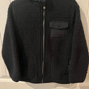 Old Navy Black Fleece Jacket with Gold Accents